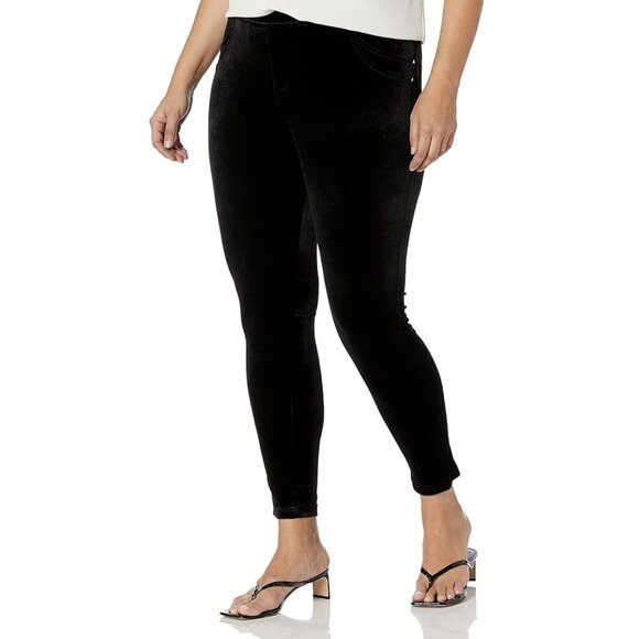 NWT Calvin Klein Stretch Velvet Leggings in Black - Picture 1 of 6